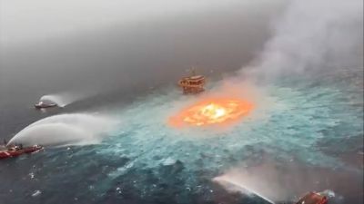 Ocean on fire